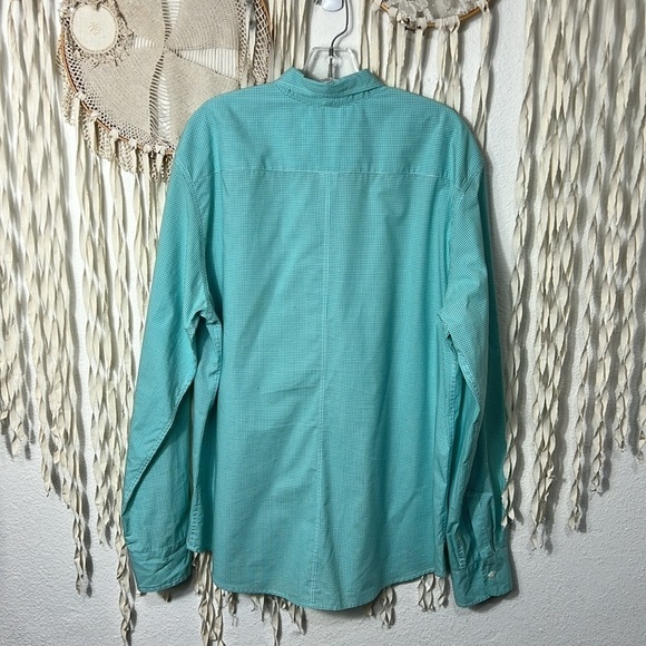 Frank & Eileen Paul Long Sleeve Button Down Size XL Green and White - Picture 5 of 9